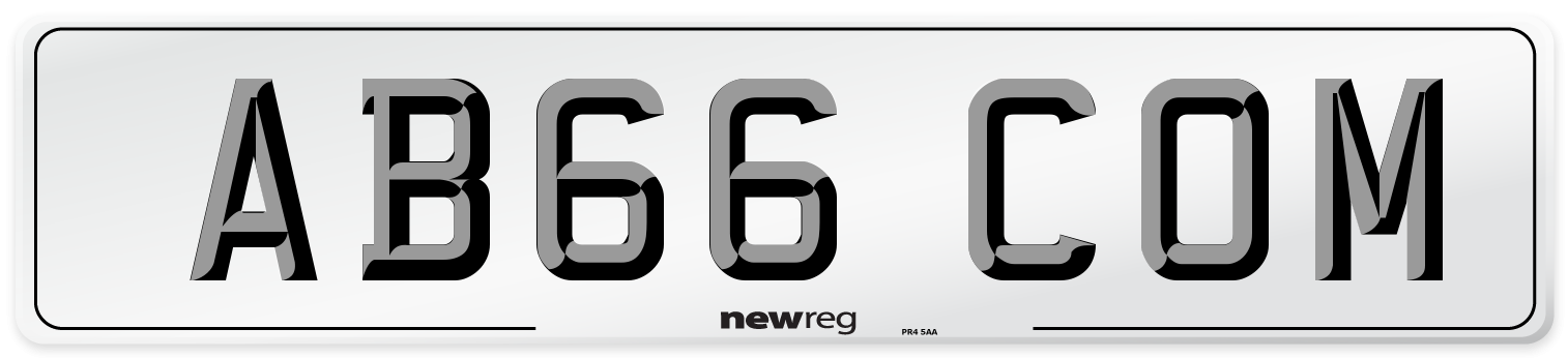 AB66 COM Number Plate from New Reg